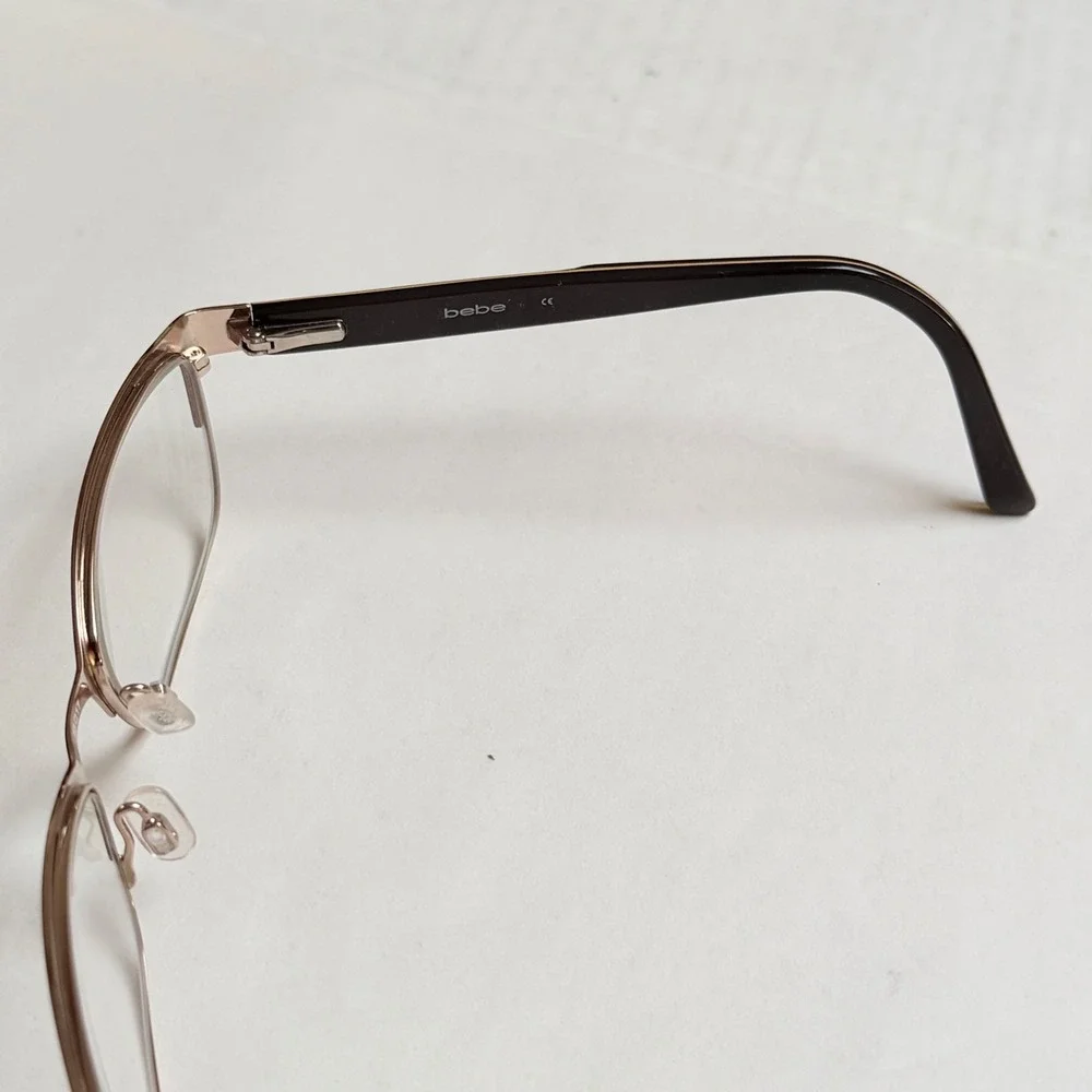 Bebe Hellcat BB5064 Brown Leopard Print Semi Rimless Eyeglasses Frames ONLY